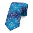 thumbnail image 1 of Necktie, Abstract Floral Blossoms, 3.7", Dark Sky Blue Sea Blue, by Ambesonne, 1 of 4