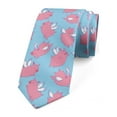 thumbnail image 1 of Necktie, Cartoon Piglets Wings, 3.7", Pale Pink Pale Blue, by Ambesonne, 1 of 4
