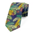 thumbnail image 1 of Necktie, Exotic Aloha Palm Leaves, 3.7", Indigo and Multicolor, by Ambesonne, 1 of 4