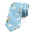 thumbnail image 1 of Necktie, Funny Monkey Parachutes, 3.7", Blue Multicolor, by Ambesonne, 1 of 3