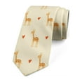 thumbnail image 1 of Necktie, Giraffes and Hearts, 3.7", Ivory and Multicolor, by Ambesonne, 1 of 4
