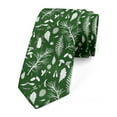 thumbnail image 1 of Necktie, Leaves Twigs Beatles, 3.7", Dark Forest Green White, by Ambesonne, 1 of 4