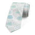 thumbnail image 1 of Necktie, Nocturnal Pattern, 3.7", White Pearl Pale Blue, by Ambesonne, 1 of 4