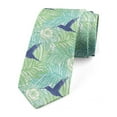 thumbnail image 1 of Necktie, Palm Leaves Flowers and Bird, 3.7", Lavender and Green, by Ambesonne, 1 of 4