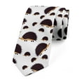 thumbnail image 1 of Necktie, Porcupine Characters, 3.7", Seal Brown, by Ambesonne, 1 of 3