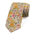 thumbnail image 1 of Necktie, Spring Theme Flowers Birds, 3.7", Apricot Multicolor, by Ambesonne, 1 of 4