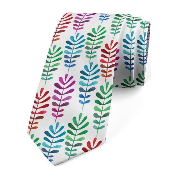 Necktie, Watercolor Branches Art, 3.7", Multicolor, by Ambesonne