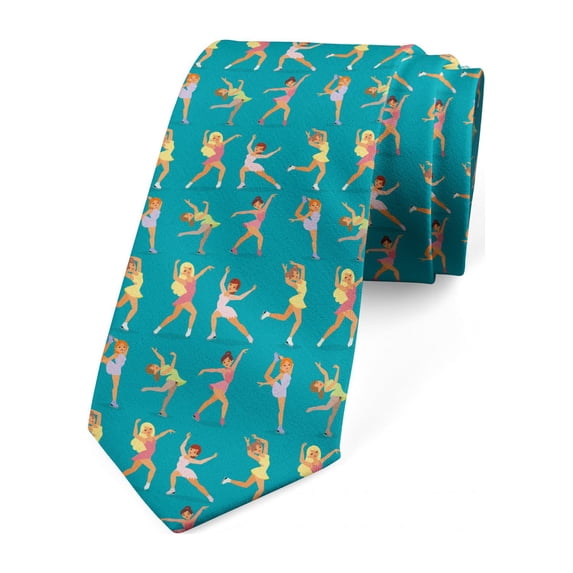 Necktie, Women Performing on Rink, 3.7", Multicolor, by Ambesonne