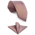 thumbnail image 1 of Necktie and Pocket Square Set for Men Orange Powder Blue Patterned for Suit Jacket Tie Set Extra Long 63", 1 of 7