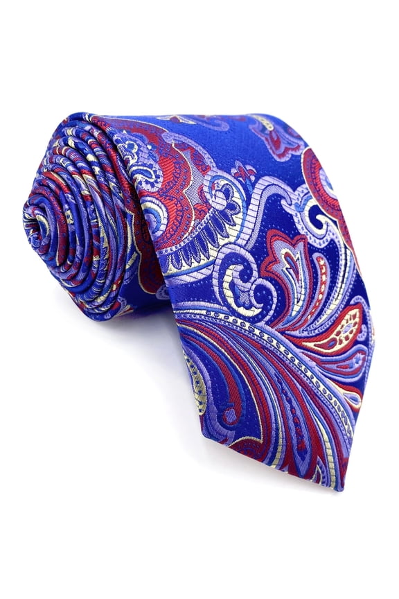 Neckties for Men Blue Azure Navy Paisley Jacquard Woven Tie Classic Size 57.5"×3.15"