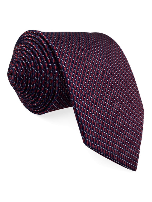 Neckties for Men Burgundy Navy Blue Micro-Dot Geometric for Suit Jacket Wedding Classic 57.5"