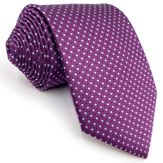 Neckties for Men Dotty Purple with Blue Dots Tie Classic Size 57.5"×3.15"