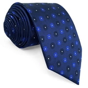 Neckties for Men Floral Dark Blue Navy Mens Tie for Business for Suit Medium 57.5"