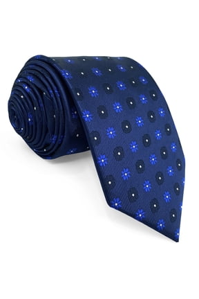 Neckties for Men Floral Dark Blue Navy Mens Tie for Business for Suit Medium 57.5"