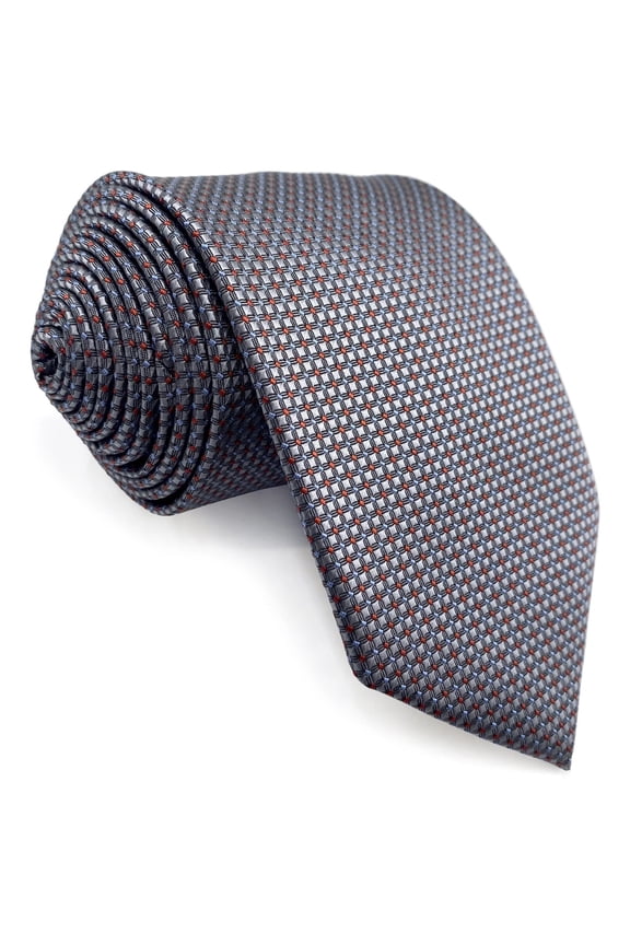Neckties for Men Tie Grey Silver Red Jacquard Woven for Big and Tall Extra Long 63"