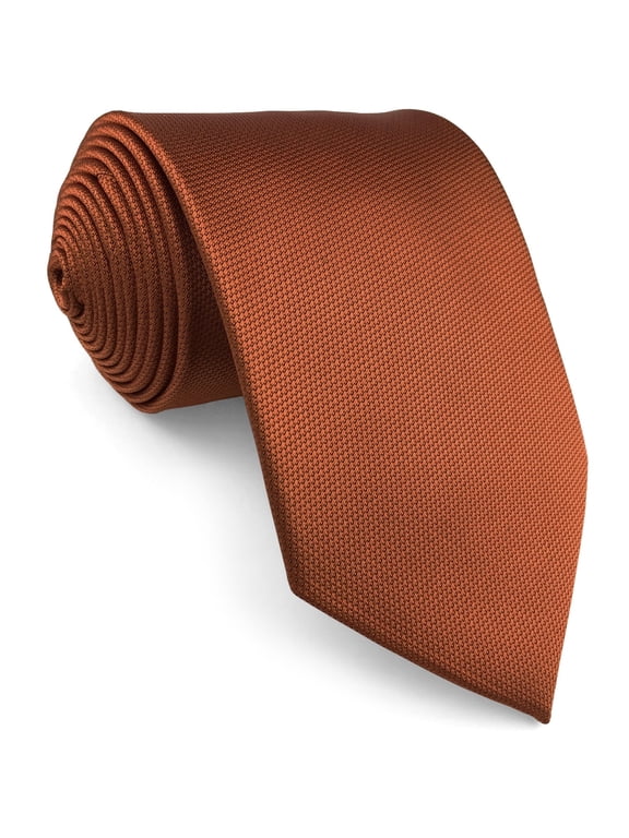 Neckties for Men Wedding Tie and Cufflinks Orange Pumpkin Classic Size 57.5"