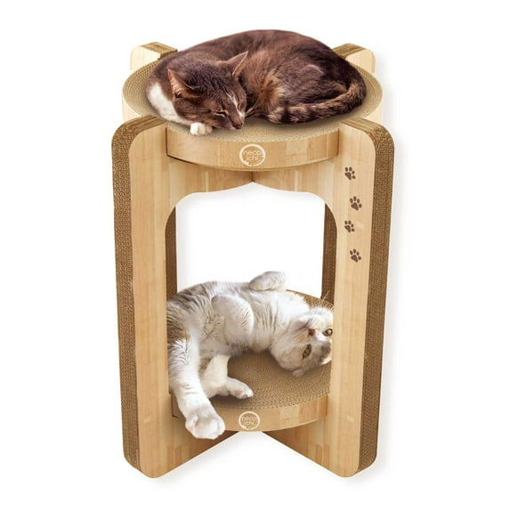 Necoichi Cozy Cat Scratcher Tower,Beige