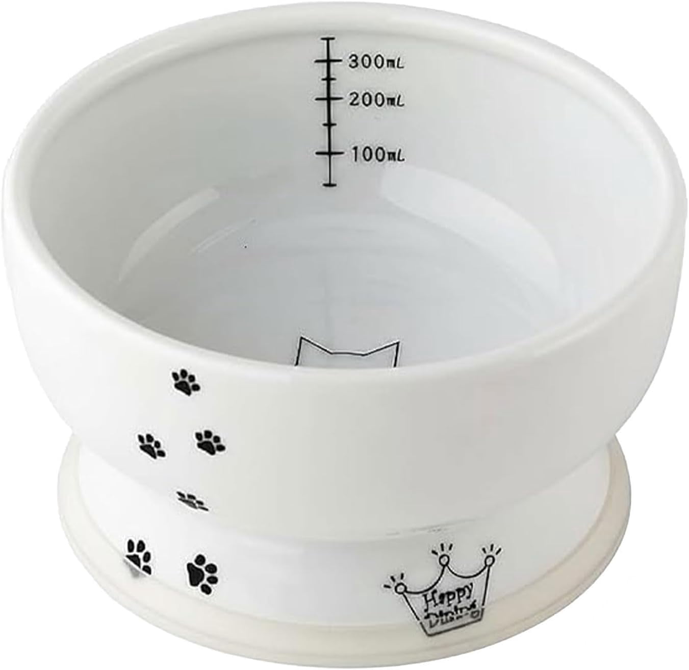 Necoichi Elevated Cat Water Bowl – Ceramic Raised Cat Bowl, Prevents Neck & Whisker Fatigue – Dishwasher & Microwave Safe – Pet Water Bowl for Cats (Cat, Regular)