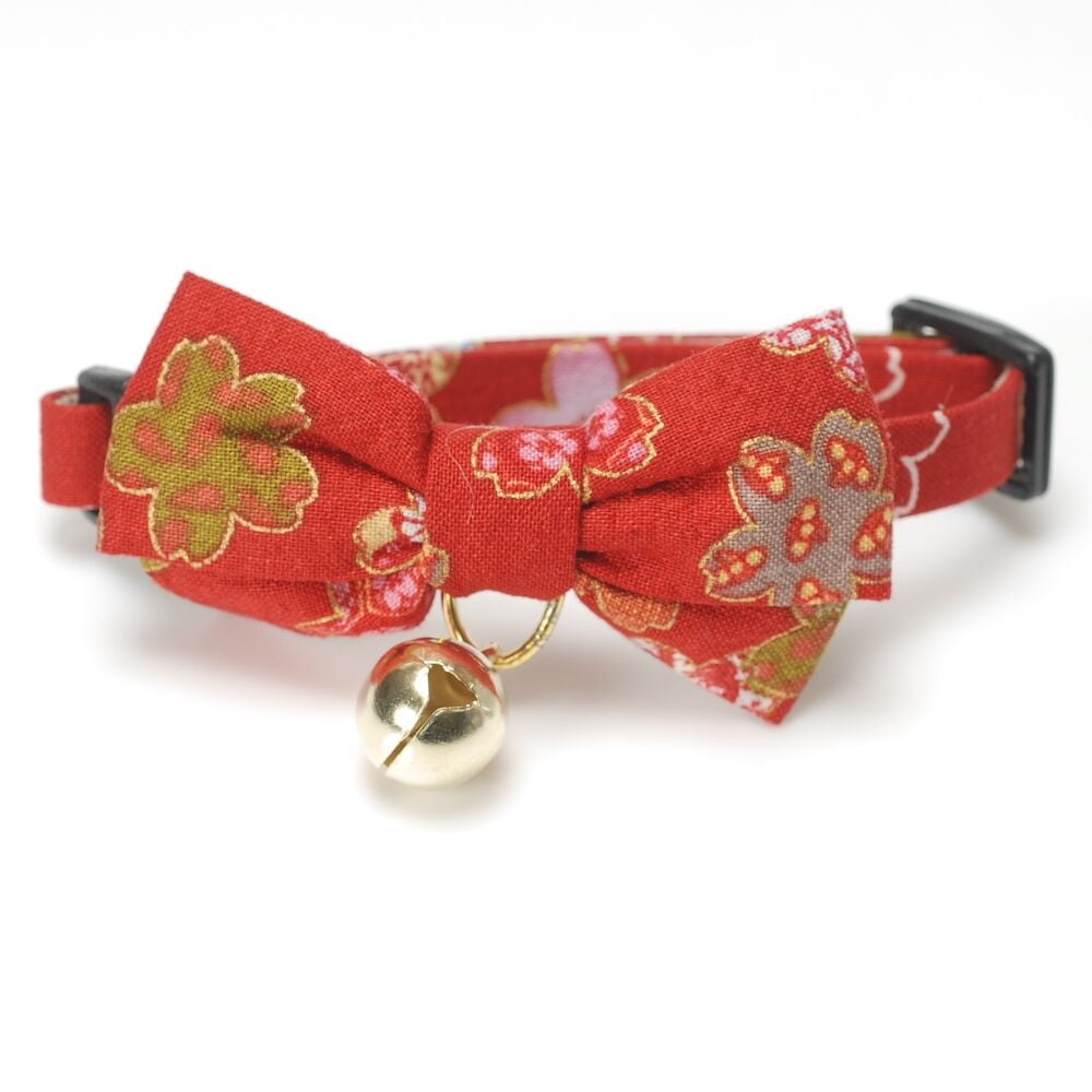Necoichi Kimono Bow Tie Cat Collar (Red) - Walmart.com
