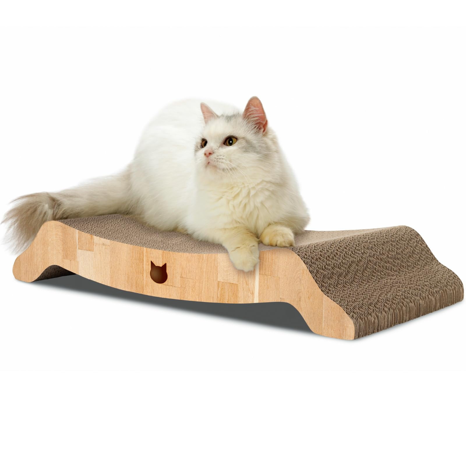 Large Oak Cardboard Cat Scratcher Lounger Bed