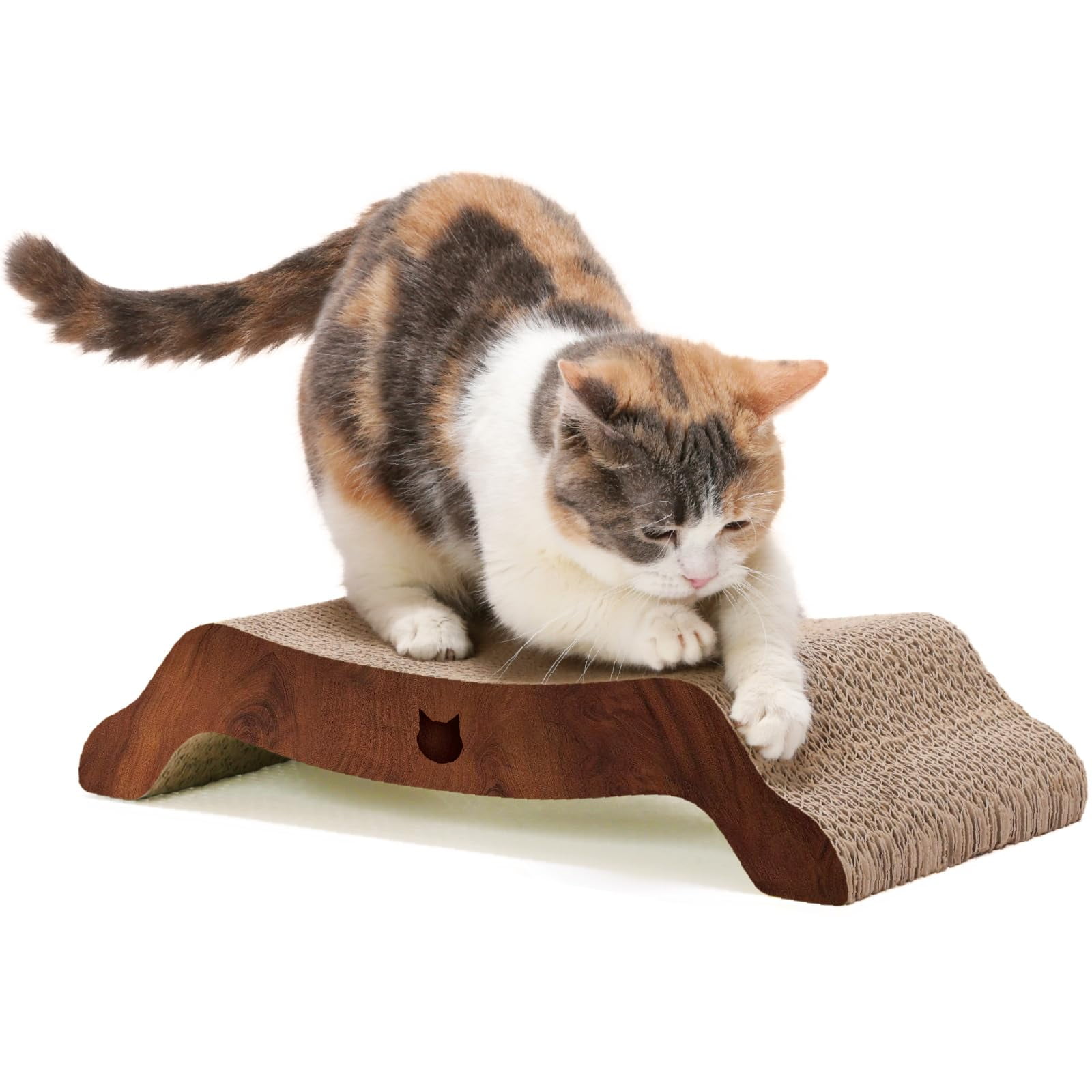 Dark Cherry Cardboard Cat Scratcher Lounger Bed