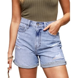 Conceited Women's High Waisted Stretch Denim Jean Shorts with