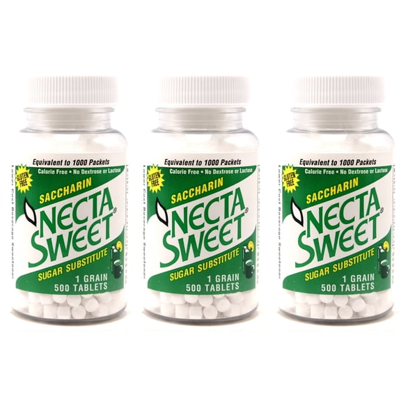 Necta Sweet Saccharin Sugar Substitute 1.0 Grain Tablets - 500 Ea, 3 Pack
