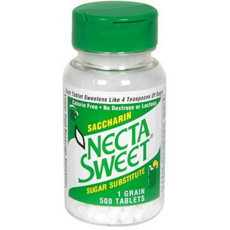 Necta Sweet Saccharin Sugar Substitute 1.0 grain Tablets 500 ea (Pack of 2)