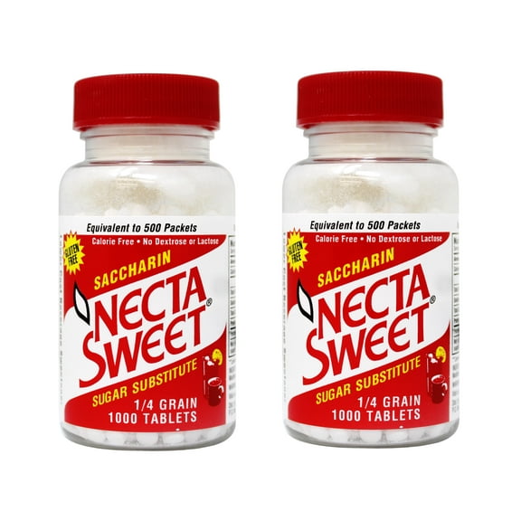 Necta Sweet Saccharin Sugar Substitute 1/4 Grain, 1000 Tablets - 2 Pack