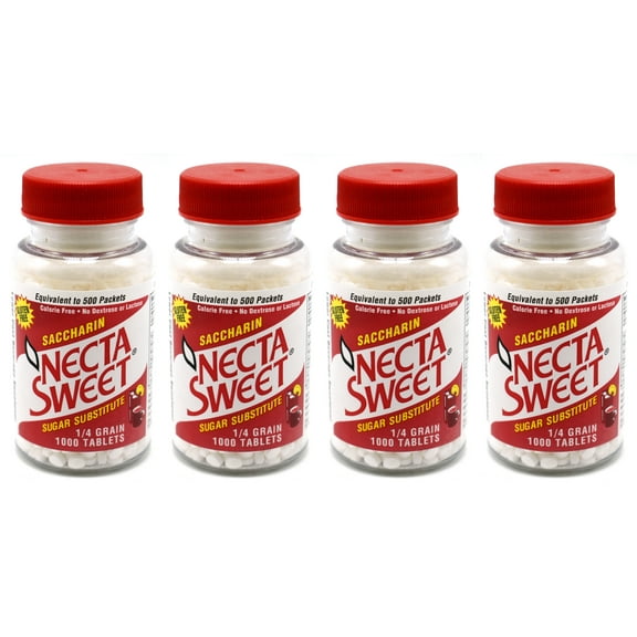 Necta Sweet Saccharin Sugar Substitute 1/4 Grain 1000 Tablets (Pack of 4)