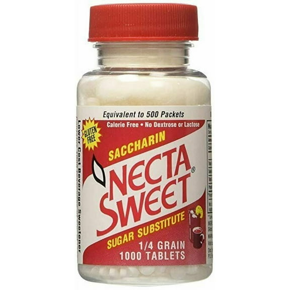 Necta Sweet Saccharin Sugar Substitute Calorie Free .25 Grain, 1000 Count, 3 Pack