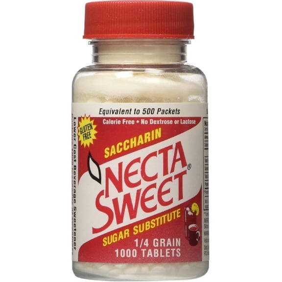Necta Sweet Saccharin Sugar Substitute Calorie Free .25 Grain, 1000 Count