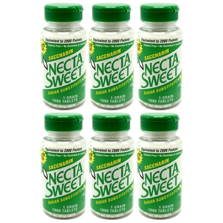 1-Grain Saccharin Zero-Calorie 6-Pack 1,000-Tablet Bottle