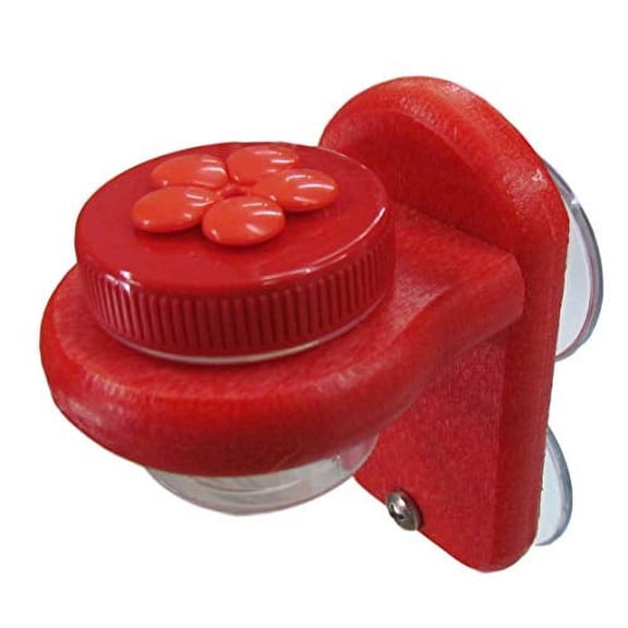 Nectar DOTS Window Hummingbird Feeder Red-on-Red WDRR-1, Red Flower, Red Lid