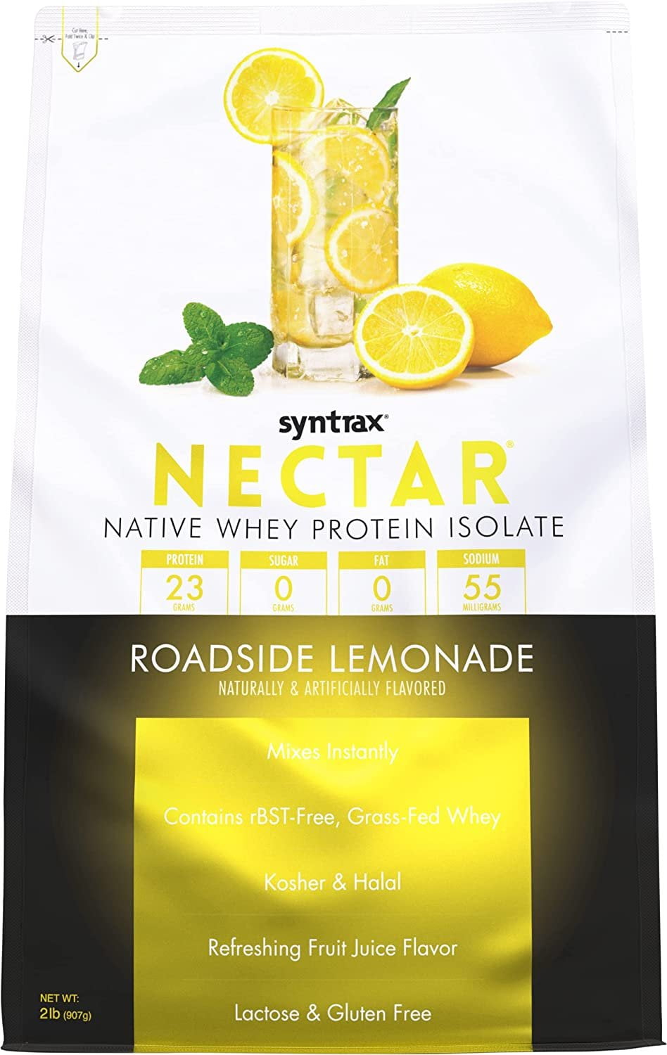 Syntrax Nectar Whey Protein Isolate Powder Roadside Lemonade Flavor