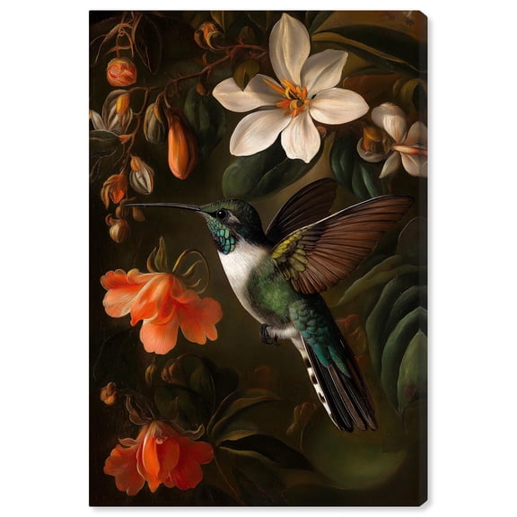 Nectar Thief I Canvas Birds and Flowers by Art Remedy, Gallery Wrapped, 30 x 45