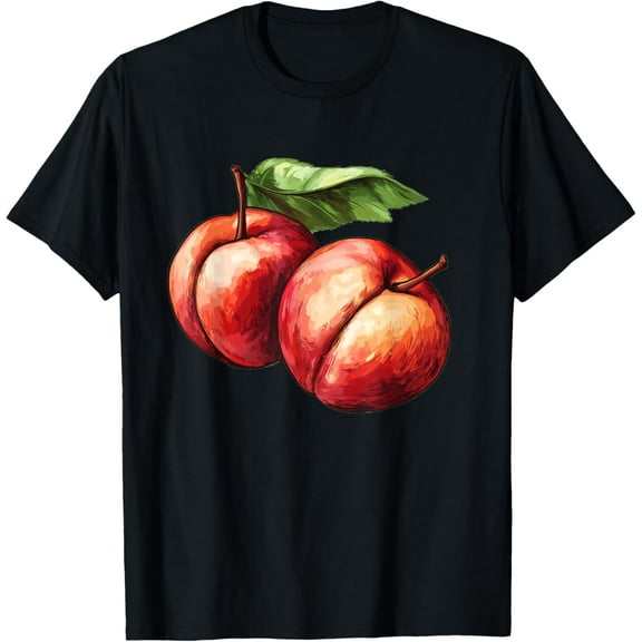 Nectarines Retro T-ShirtPure cotton short-sleeved shirts for both men and women