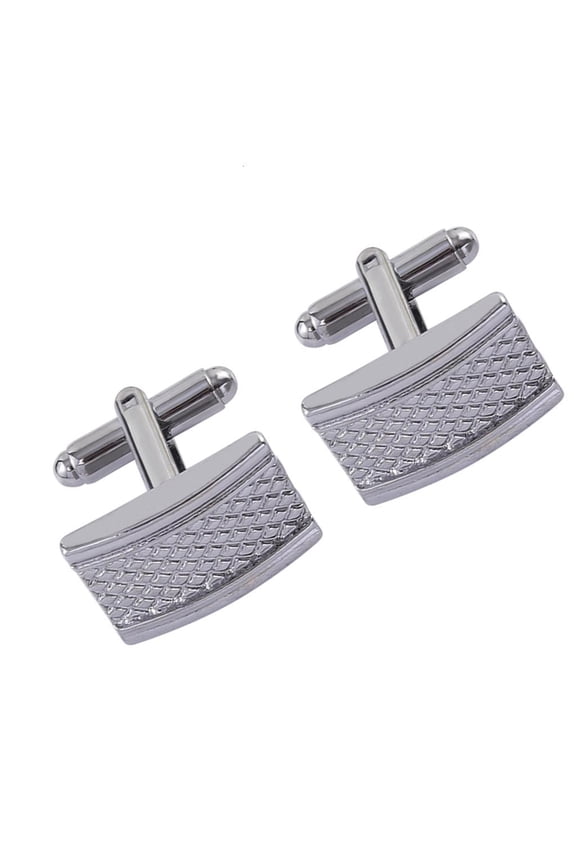 1 Pair Men's Carved Striped Cufflinks Metal Cuff Link Business Shirt Cufflinks