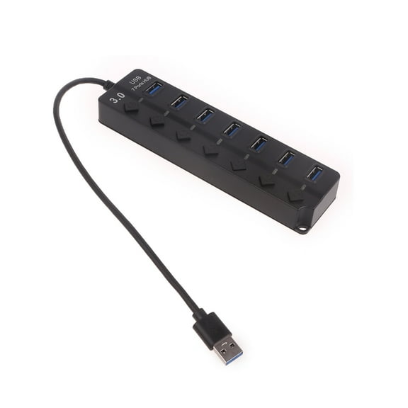 Necvior 1 to 7 Port USB3.0 Hub Multi USB Port Hub High-Speed USB Extender for Office