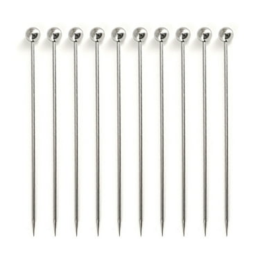 Necvior 10 PCS Cocktail Picks Stainless Steel Cocktail Toothpicks Reusable Cocktail Skewers Metal Cocktail Pick for Olives Fruit