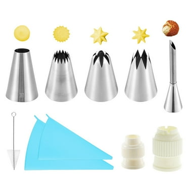 Necvior 10 Pcs/Set Piping Bag Converter Icing Nozzles Tips Pastry Cupcake Cream Cake Decorating Supplies Kit Baking Tool