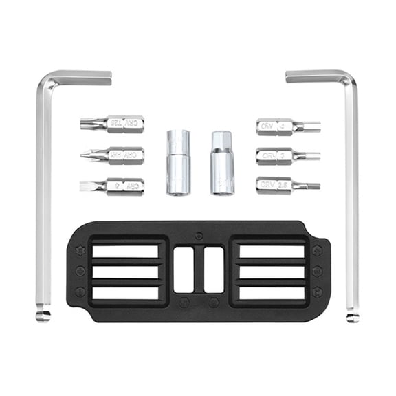Necvior 10 in 1 Bicycles Maintenance Tool Pocket Size Heavy Duty Bikes Multiple Tool Multifunctional Bikes High Strength Wrench