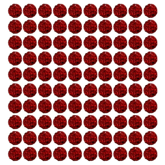 Necvior 100pcs 10mm Disco Ball Clay Beads Round Bead Colorful Rhinestones Beads for Necklace Jewelry Craft Supplies