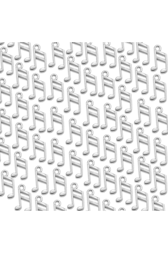 100pcs Musical Note Pendants Handmade Jewelry Making Accessories Alloy Charm for Necklaces and Bracelets Crafting