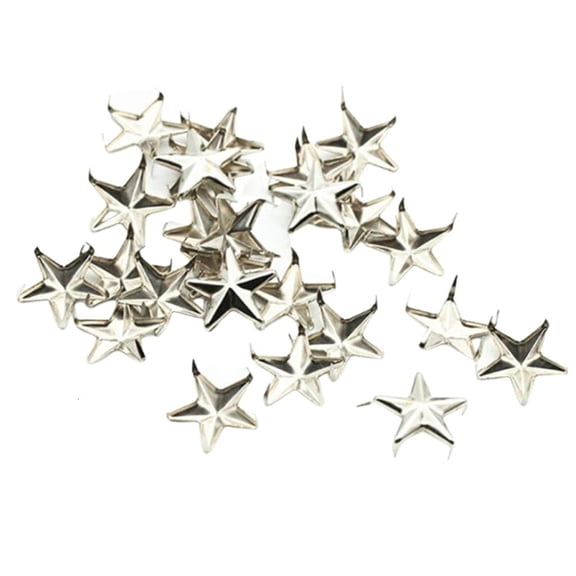 Necvior 100x/Pack Metal Star Rivets Five-Pointed Star Rivets Leathercraft Rivet Studs