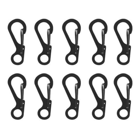 Necvior 10Pcs Carabiner Clip Spring Snap Hook Clasps Stainless Steels Hanging Buckles
