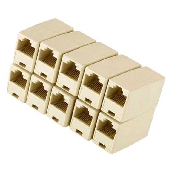 Necvior 10Pcs Networking Ethernet Double Straight Head Networking Ethernet Lan Cable Joiner