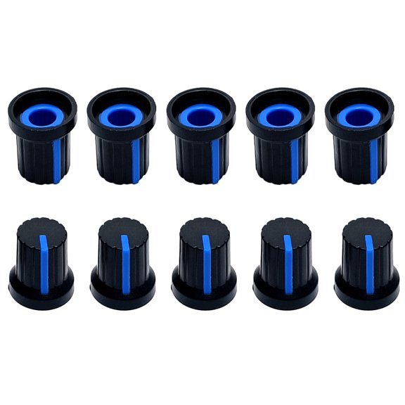 Necvior 10Pcs Plastic Potentiometer Control Knob 6mm Shaft Hole Volumes Control Rotary Knob Replacement Guitar Pedal Knobs