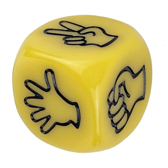 Necvior 10Pcs Rock Paper Scissor Game Dices 6 Sided Acrylic Rounds Corner Dices Party Finger Guessing Game Dices Family Parties Game