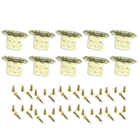 Necvior 10Pcs Semi Concealed Kitchen Cabinet Hinges Self Closing Hinges Inset Inset Antique Cabinet Hinge for Furniture Cupboard
